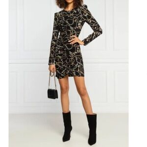 PINKO DRESS SLOW. Size 2 Black puff  sleeve .